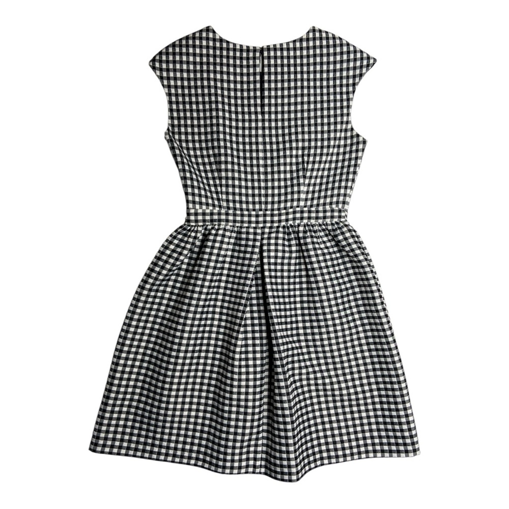 Zara Basic Black and White Gingham Cap Sleeve Min… - image 3